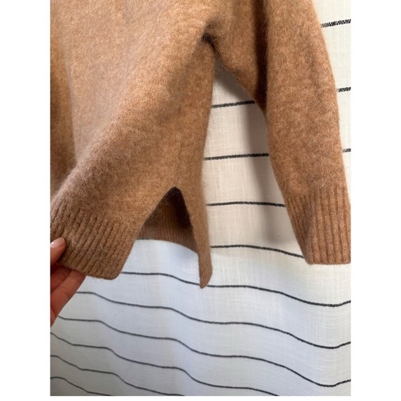 & Other Stories Alpaca Wool Mock Neck Sweater Size XS Camel Quiet Luxury - Picture 4 of 10